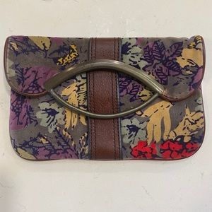 Fossil Velvet Floral Clutch